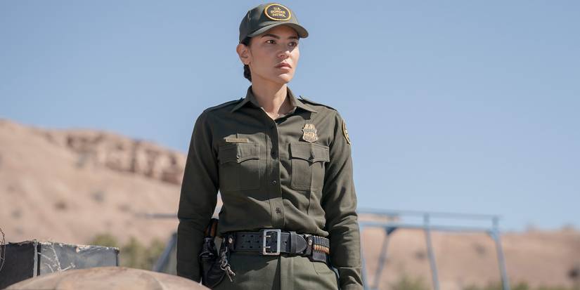 Bernadette Manuelito (Jessica Matten) stands in the desert on 'Dark Winds'