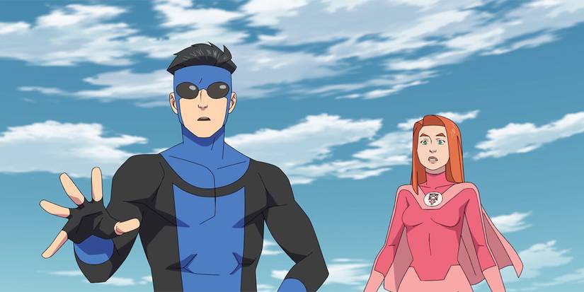 Mark and Atom in the sky in Invincible Season 3 Episode 6