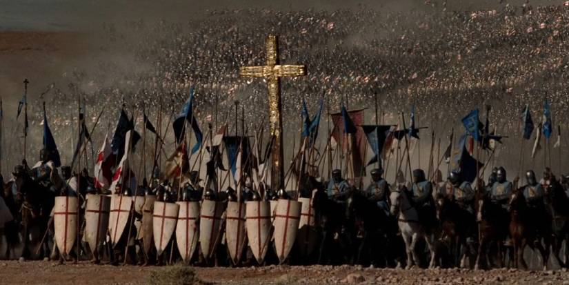 The Crusader army on the march in Kingdom of Heaven