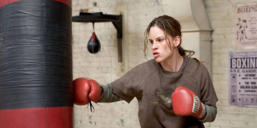 Maggie punching a bag in Million-Dollar-Baby