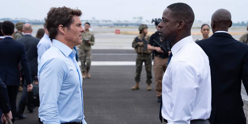 James Marsden and Sterling K. Brown facing off in Paradise