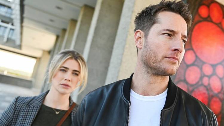 Melissa Roxburgh as Dory and Justin Hartley as Colter in Tracker