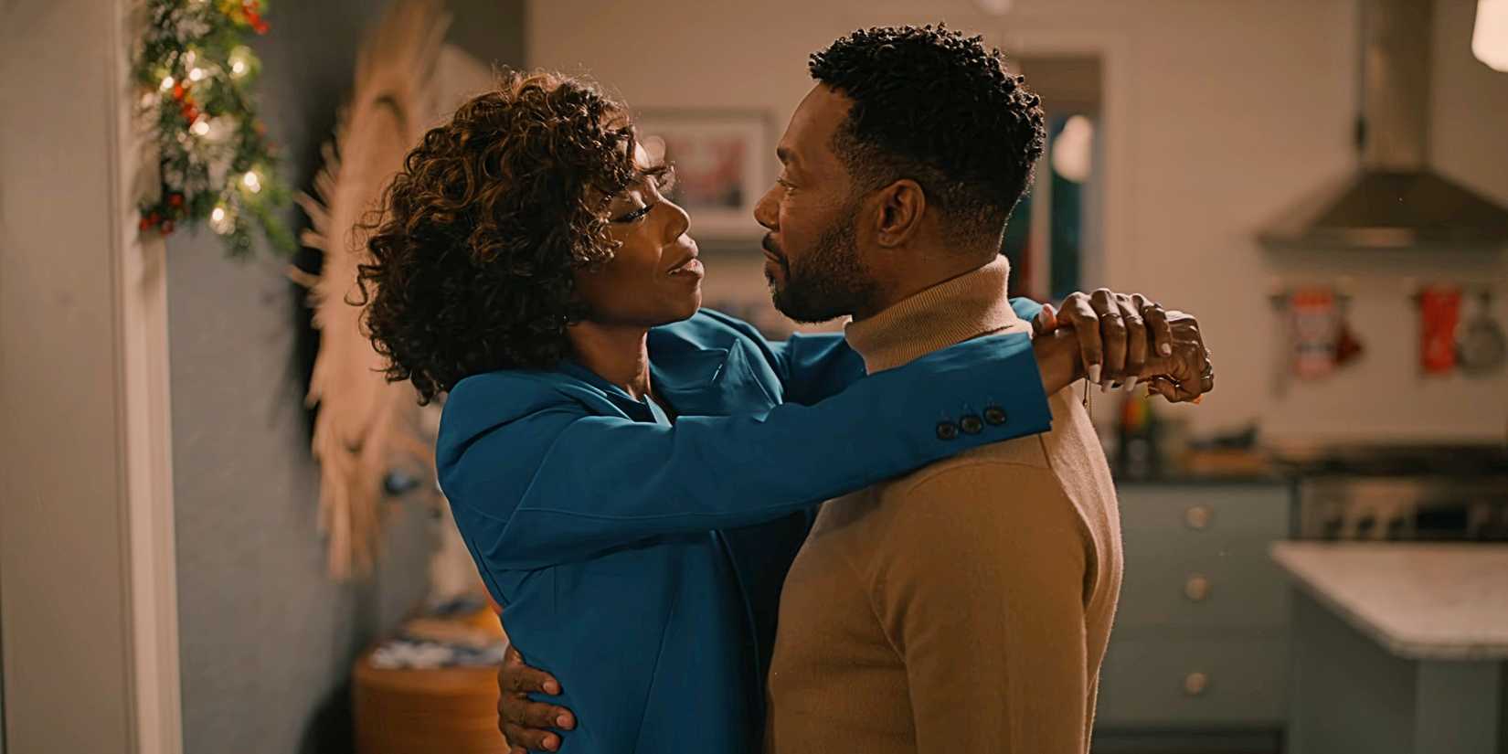 Helen and Erik embracing in Sweet Magnolias Season 4