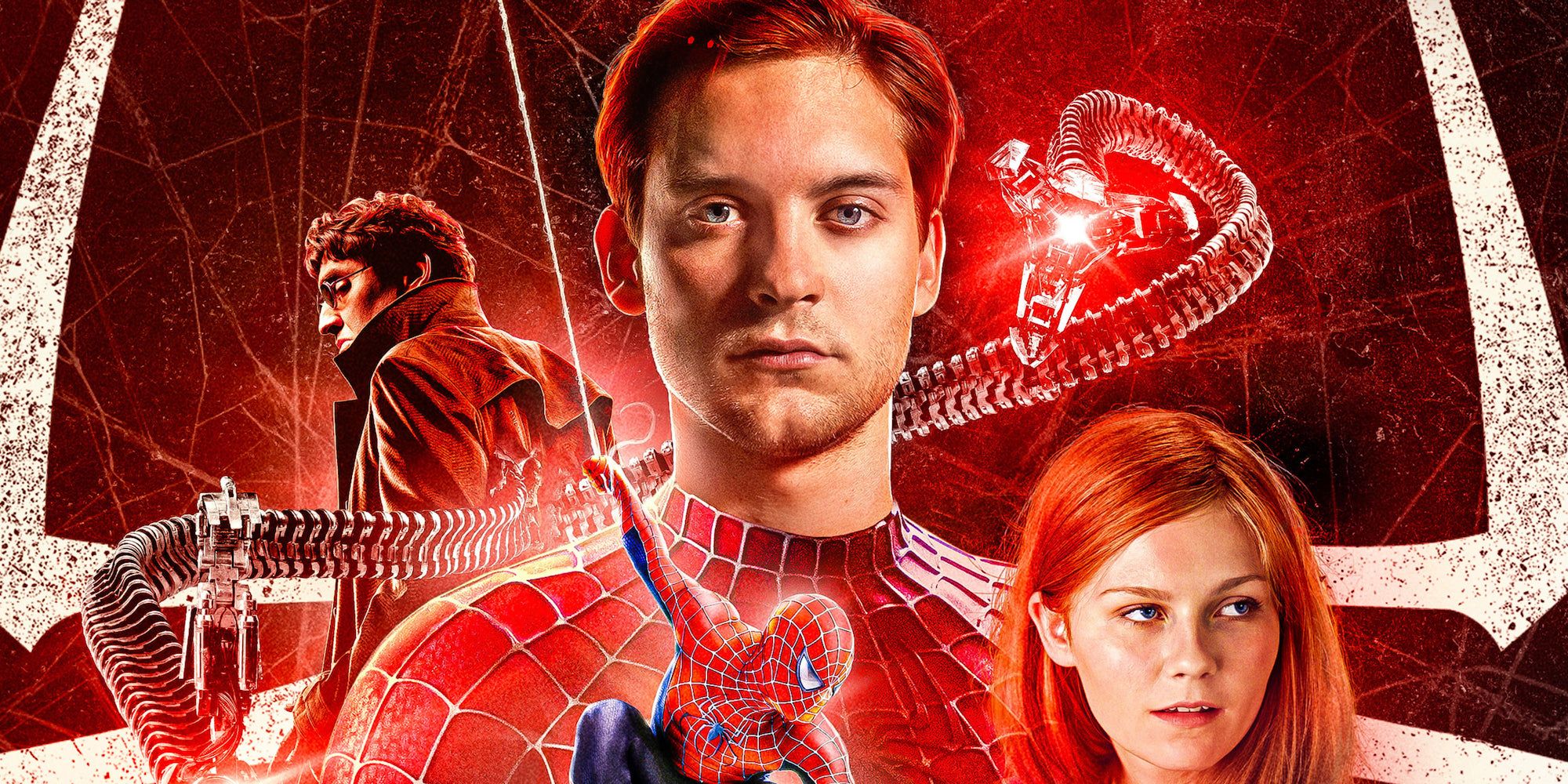 Spider-Man 2 poster with a collage of characters