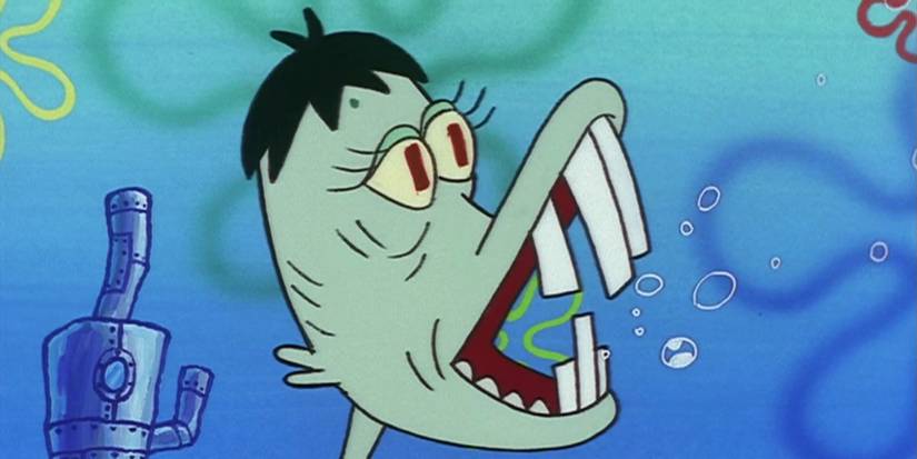 Squidward with a donkey head in SpongeBob SquarePants.