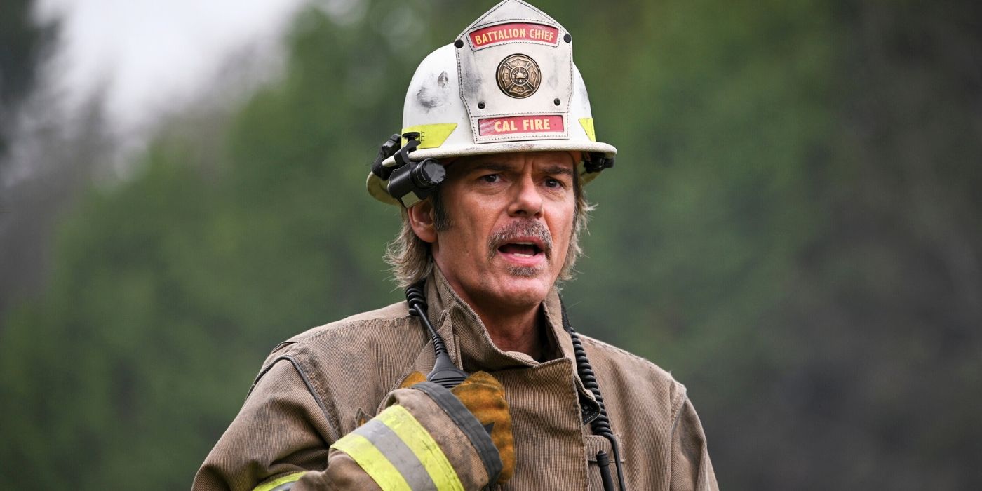 Billy Burke in his fire fighter uniform in Fire Country Season 3, Episode 13