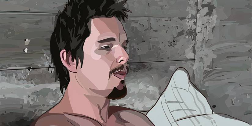 Jesse in bed smiling in Waking Life