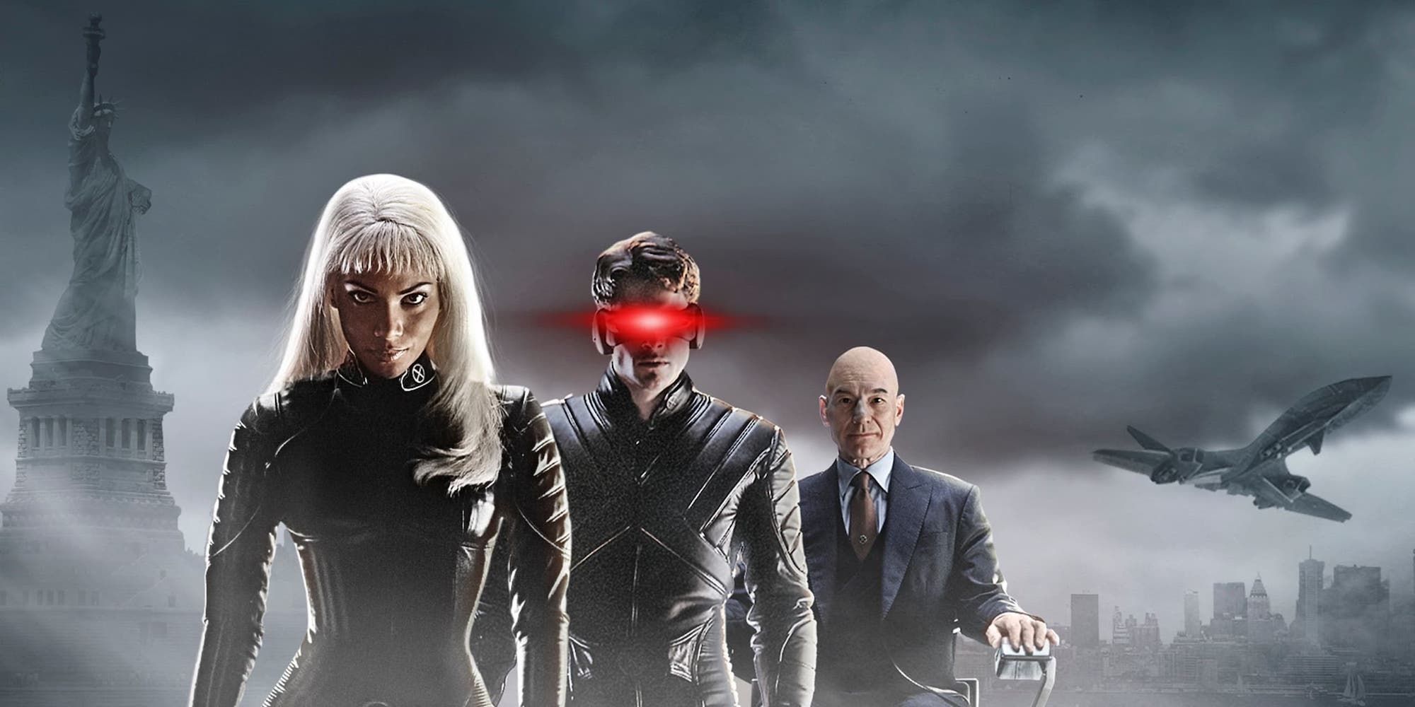 Halle Berry, James Marsden, and Patrick Stewart in X-Men