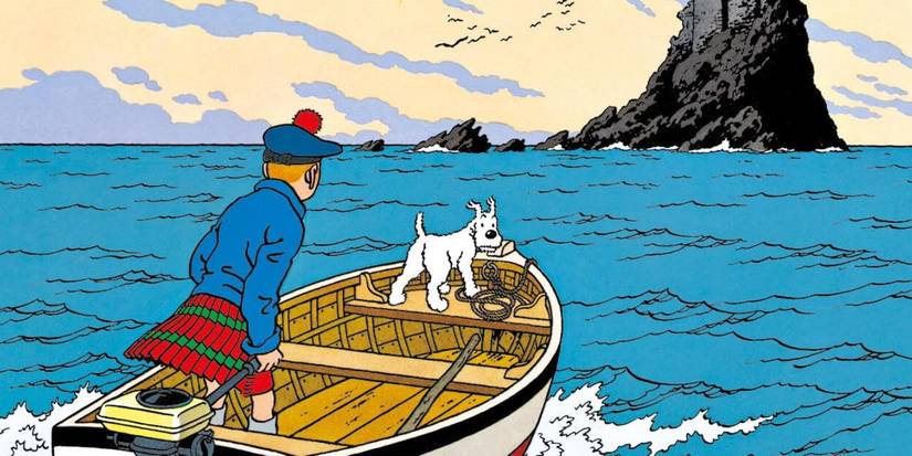 'The Black Island' Tintin Book Cover