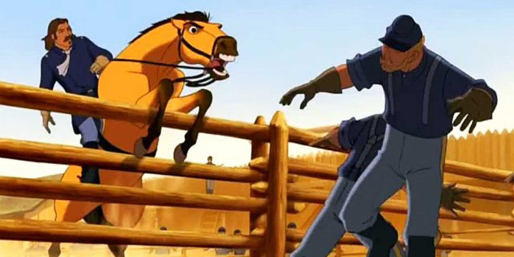  Stallion of the Cimarron tries to break free