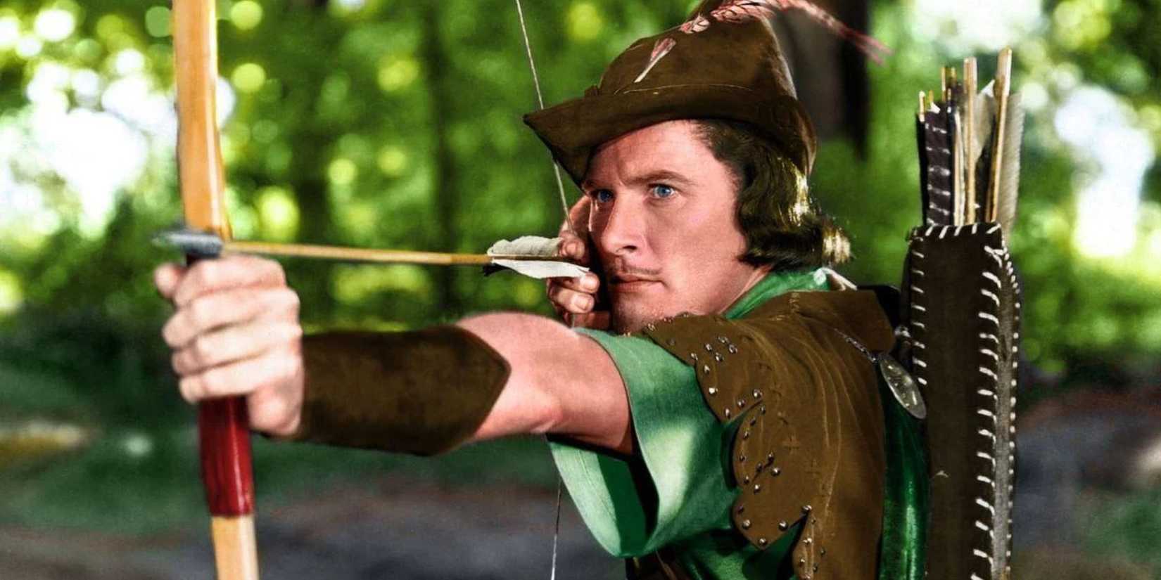 Errol Flynn as Robin Hood in The Adventures of Robin Hood (1938)