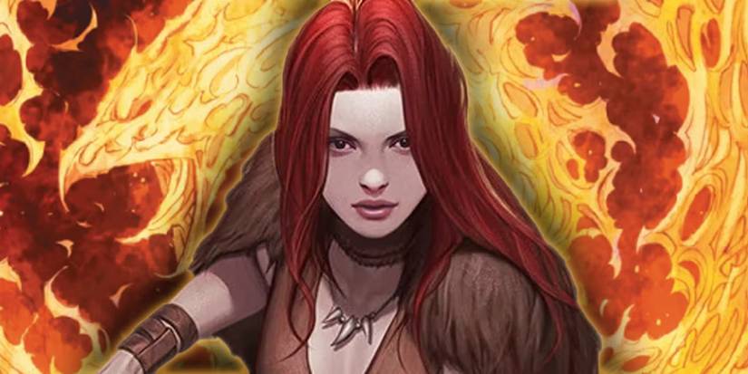 Firehair with the Phoenix Force in the background in Marvel Comics