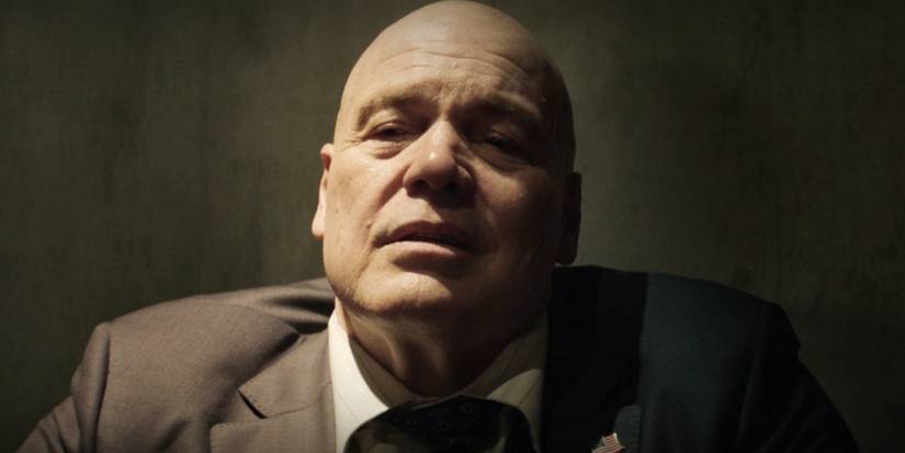 Kingpin (Vincent D'Onofrio) after attacking Adam (Lou Taylor Pucci) at the end of 'Daredevil: Born Again' Episode 6.