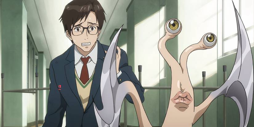 Shinichi Izumi and Migi in the anime Parasyte: The Maxim.