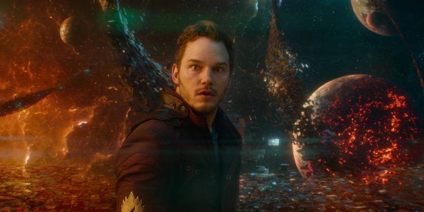 Peter (Chris Pratt) sees a vision of his mother in Guardians of the Galaxy.
