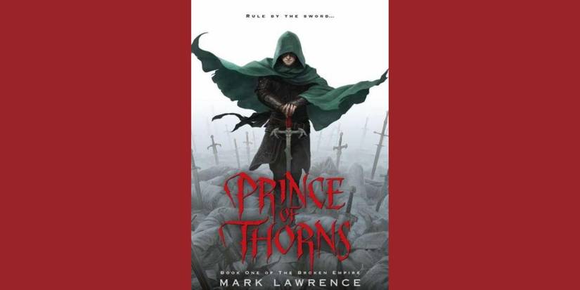 The front cover of the novel Prince of Thorns by Mark Lawrence.