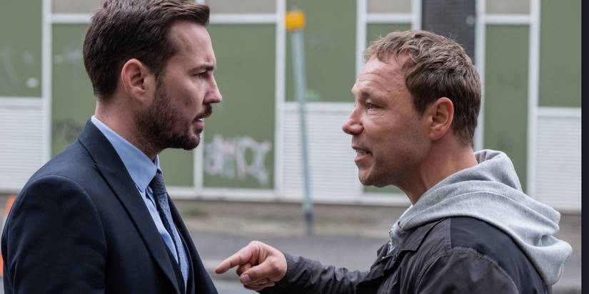 Stephen Graham as DS John Corbett and Martin Compston as Steve Arnott in Line of Duty Season 5