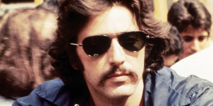 Al Pacino wearing sunglasses as Serpico in Serpico