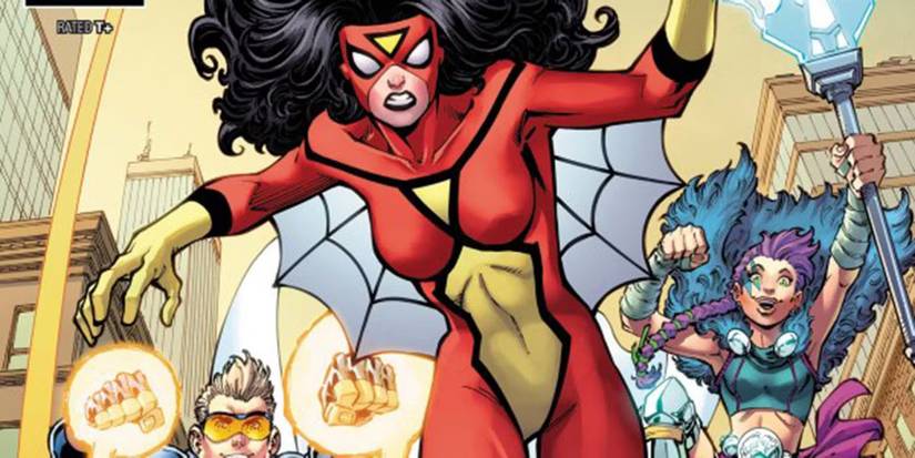 Jessica a dessiné alors que Spider Woman court dans Marvel Comics