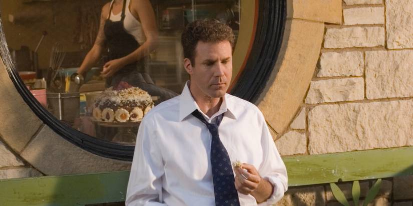 Will Ferrell's Harold Crick sadly sitting on a bench in Stranger Than Fiction