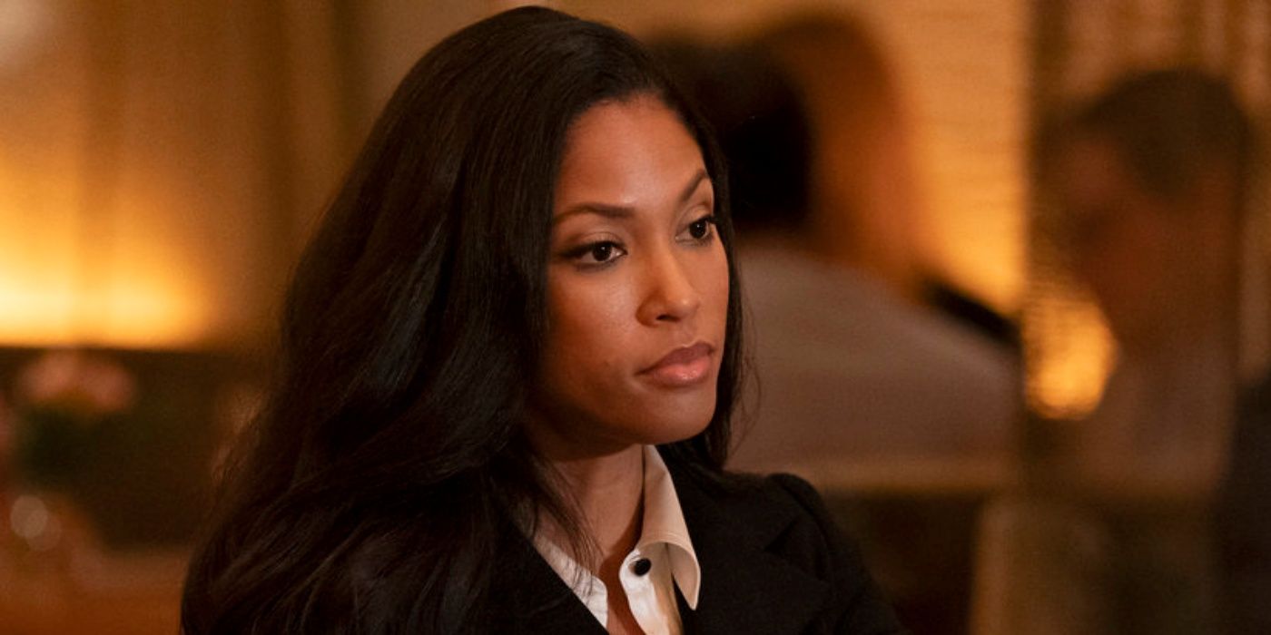 Lex Scott Davis as Erica looking deep in thought in the NBC series Suits: LA