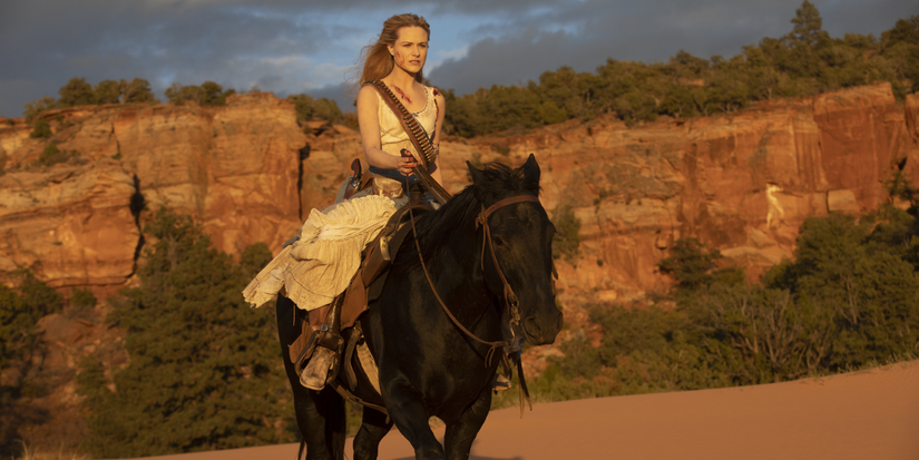 Dolores rides a black horse in 'Westworld' Season 2