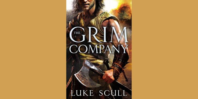 The front cover of the book 'The Grim Company' by Luke Scull.