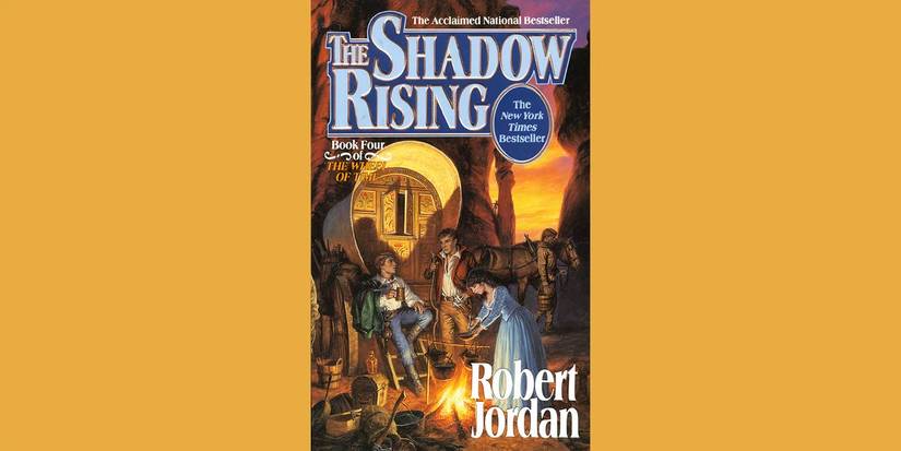 The front cover of 'The Shadow Rising' by Robert Jordan