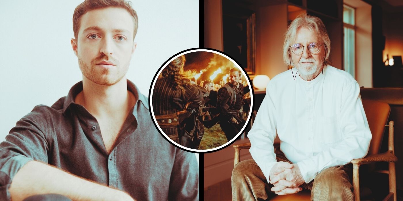 Michael and Horatio Hirst look at the camera to celebrate their new series 'Bloodaxe'
