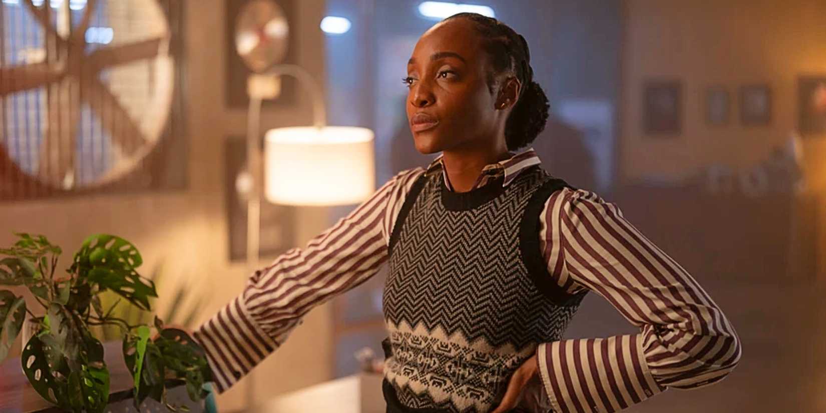 Iantha Richardson as Faith Mitchell standing with a hand on her hip in Will Trent Season 3.