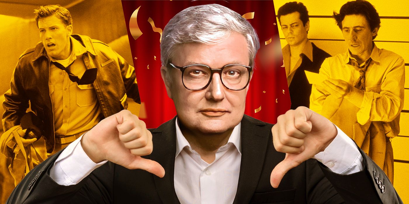 Blended image showing characters from Pearl Harbor and The Usual Suspects and Roger Ebert doing a thumbs down