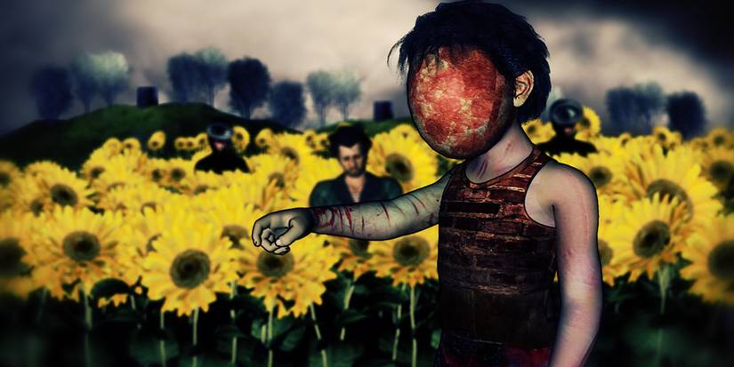 A disturbing scene in a field of sunflowers in 'Where the Dead Go to Die'