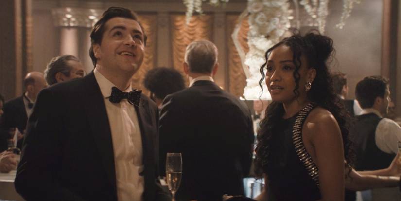 BB Urich (Genneya Walton) and Daniel Blake (Michael Gandolfini) at the Inaugural Ball in 'Daredevil: Born Again' Episode 8.