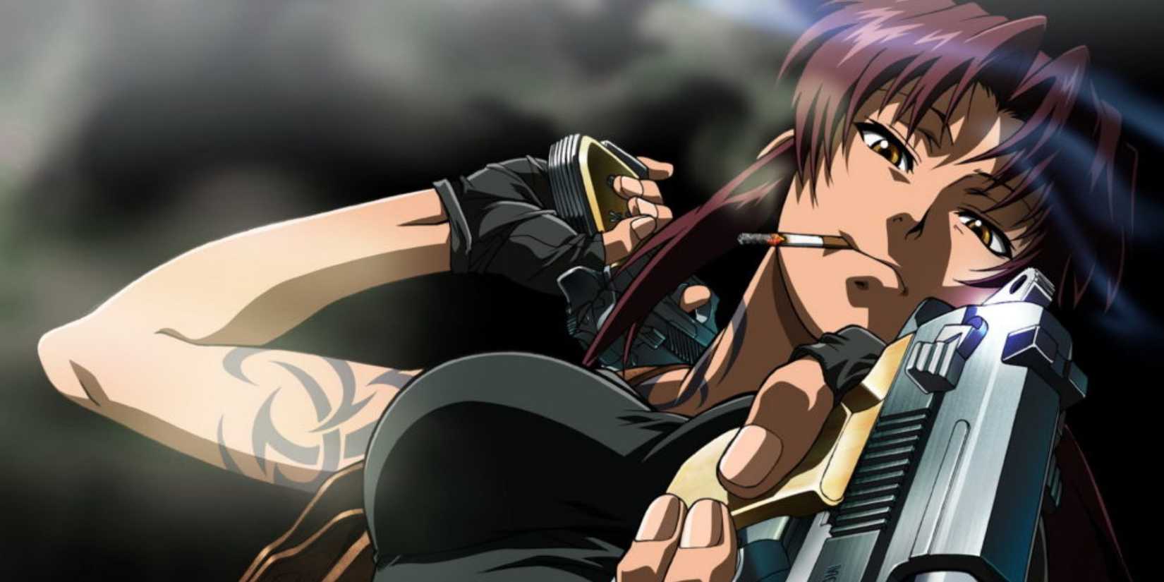 Black Lagoon anime featuring the Lagoon Company Rock being shot at