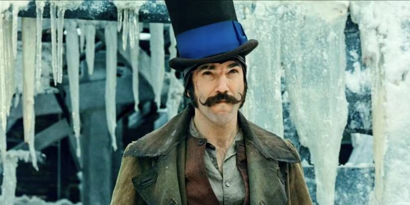Daniel Day Lewis as William Cutting under icicles in Gangs of New York