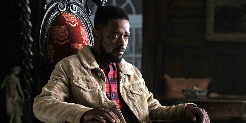 LaKeith Stanfield as Darius in Atlanta, sitting in a chair in Season 2, Episode 6 "Teddy Perkins."