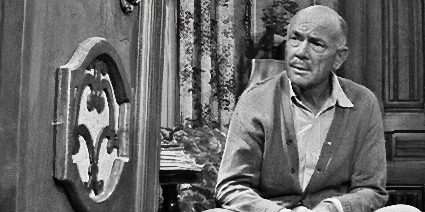 Dean Jagger sitting and looking at a radio in The Twilight Zone_Static