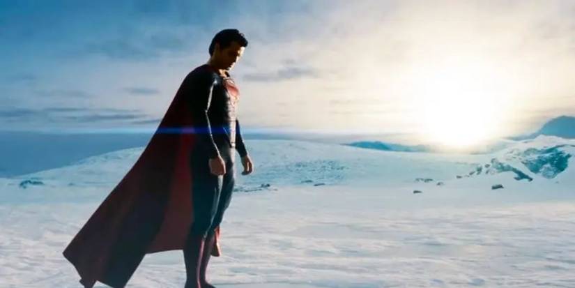 Superman standing in Antarctica from Man of Steel.