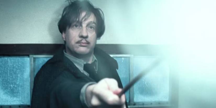 Remus Lupin (David Thewlis) summoning a patronus on the Hogwarts Express in Harry Potter and the Prisoner of Azkaban