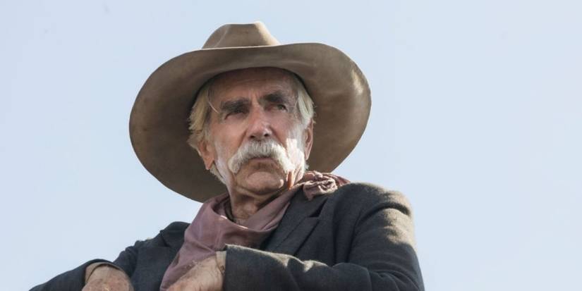 Sam Elliott looking to the distance in 1883.