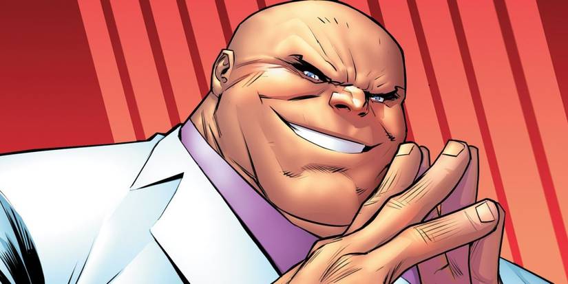 Kingpin tersenyum dengan senyuman maniak di Marvel Comics