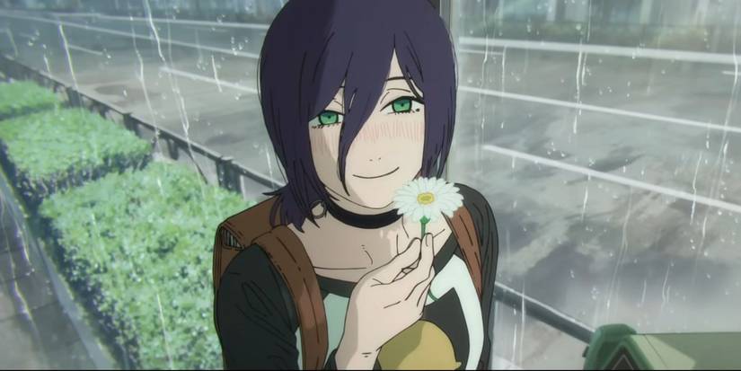 Reze holding a daisy up from Chainsaw Man - The Movie