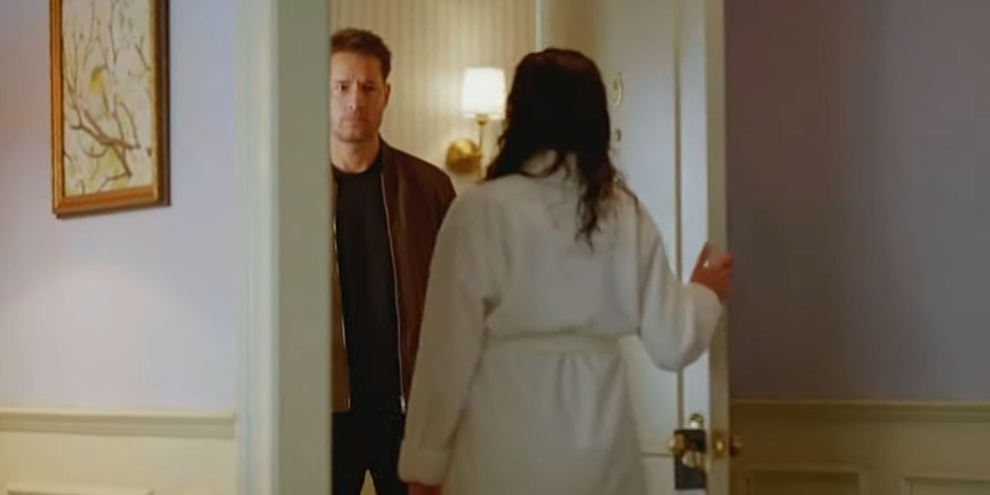 Justin Hartley as Colter Shaw and Sofia Pernas as Billie in Tracker S2 Ep 15