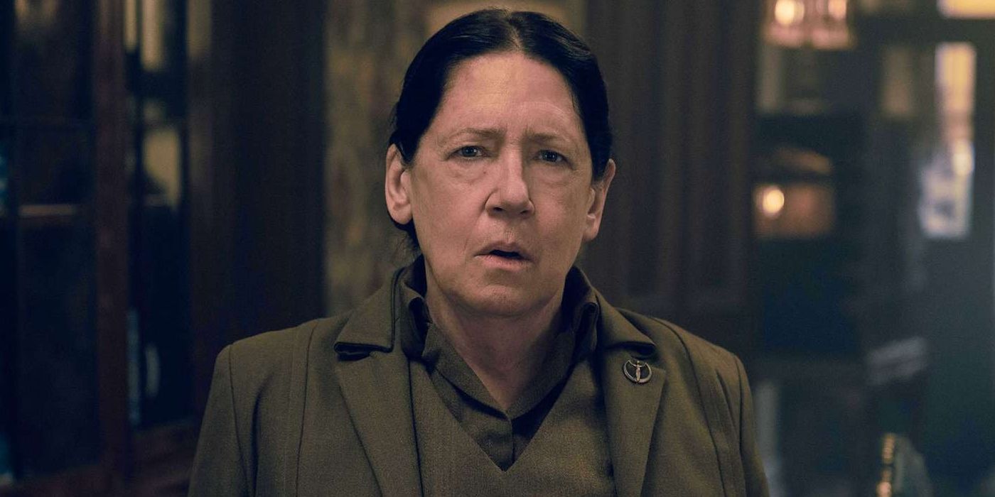 Ann Dowd as Aunt Lydia looking on with a shocked expression in a still from 'The Handmaid's Tale.'