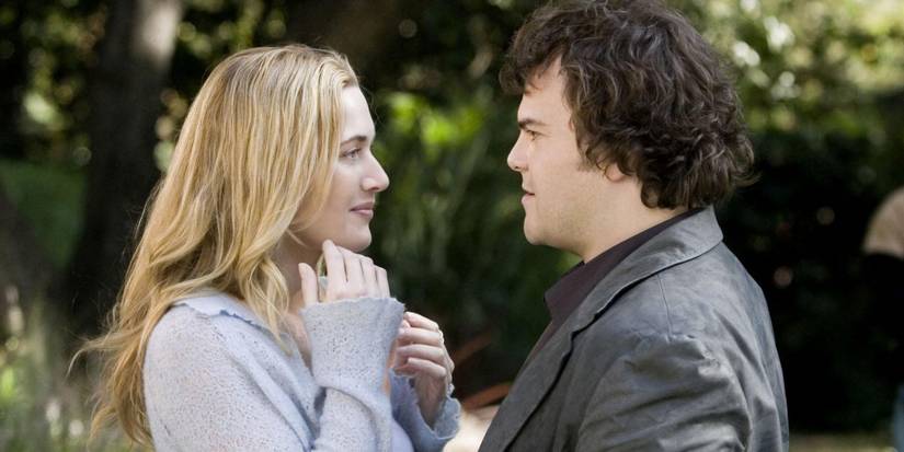 Kate Winslet and Jack Black talking in The Holiday (2006)