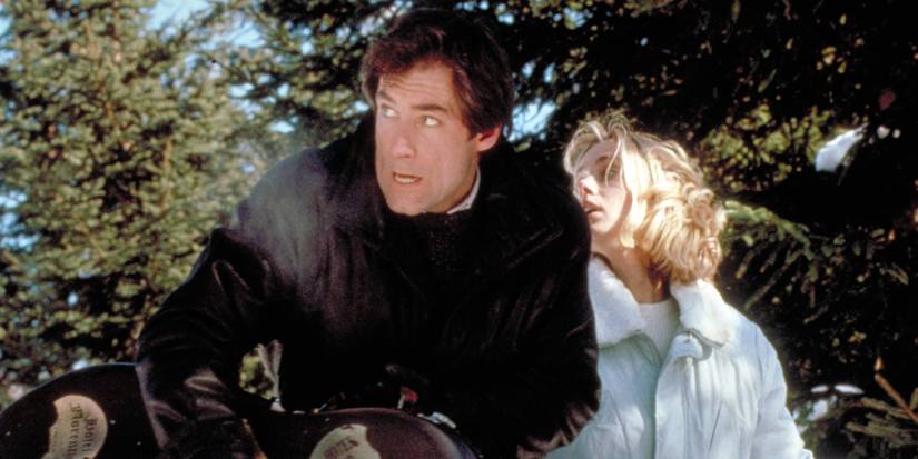 Timothy Dalton as James Bond and Maryam D'Abo as Kara in The Living Daylights