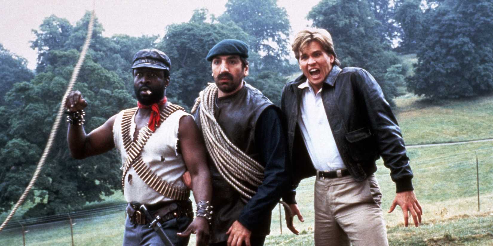 Eddie Togoe Chocolate Mousse, Jim Carter Déjà Vu e Val Kilmer como Nick Rivers no Top Secret