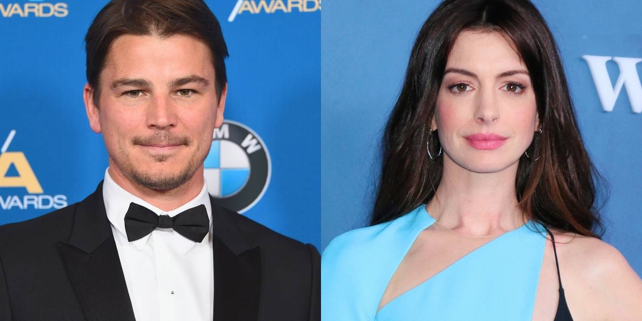 Josh Hartnett in a tux and Anne Hathaway in a blue dress