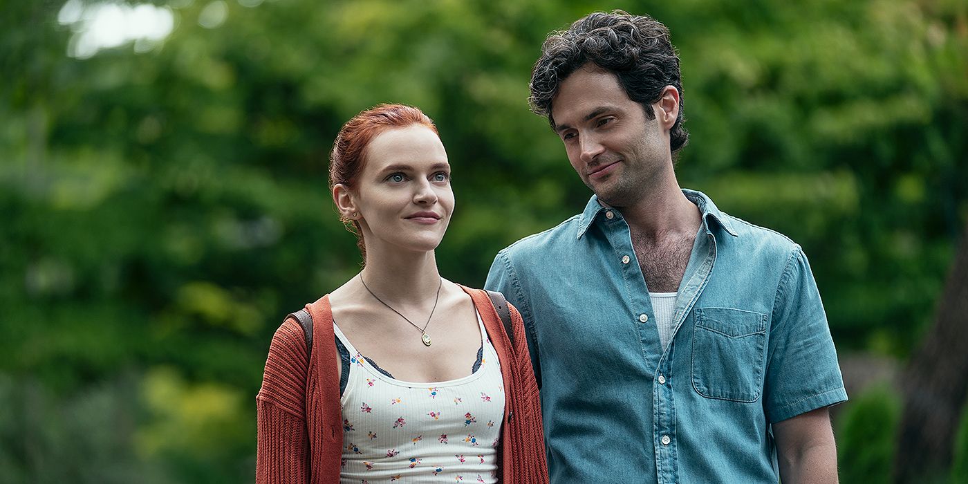 Penn Badgley as Joe and Madline Brewer as Louise/Bronte in You Season 5