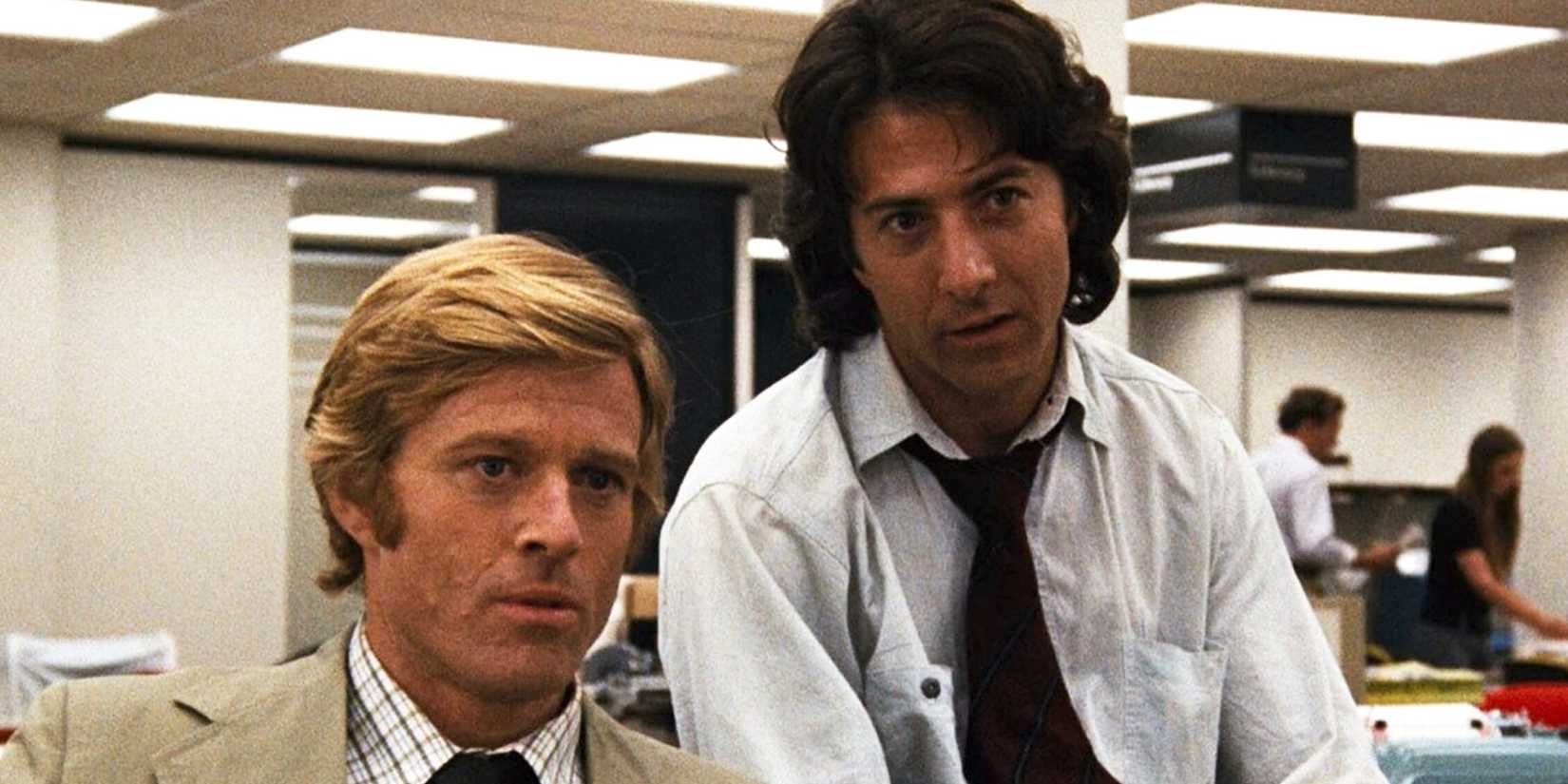 Robert Redford and Dustin Hoffman as Woodward and Bernstein in 'All the President's Men'
